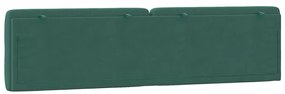 Almofadão de cabeceira 200 cm veludo verde-escuro