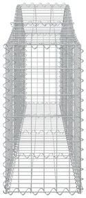 Cestos gabião arqueados 8 pcs 200x30x60/80 cm ferro galvanizado