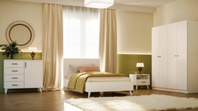 Conjunto de Quarto Juvenil Royal – Branco – Guarda-roupa: 120x170x41 c