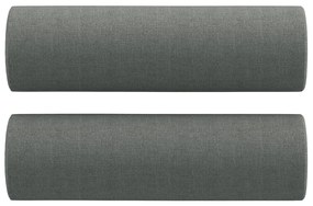 2 pcs conjunto de sofás com almofadas tecido cinzento-escuro