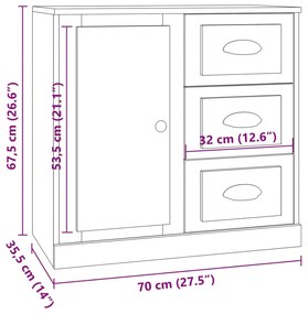 Aparadores 3 pcs derivados de madeira branco brilhante