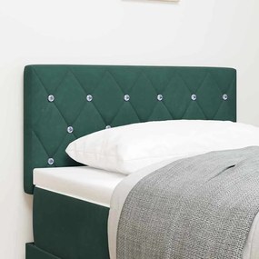 vidaXL Cabeceira de Veludo Verde Escuro com Botões de Cristal Tufted 80 cm