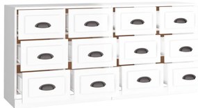 Aparadores 2 pcs derivados de madeira branco brilhante