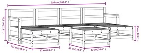 7 pcs conjunto lounge de jardim madeira de douglas maciça