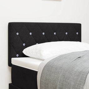 Cabeceira LED vidaXL Estofada com Botão de Cristal Preto 80 cm Veludo