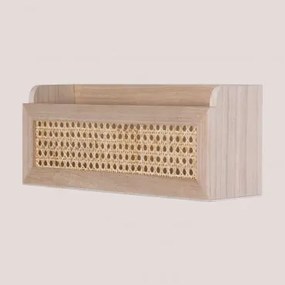 Estante Em Rattan E Madeira Arxie ↔︎ 40 Cm - Sklum