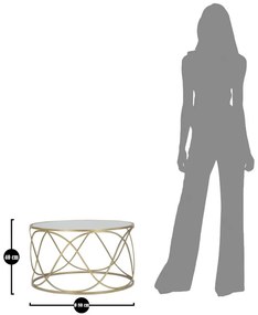 MESA DE CENTRO LURY Ø 70X40 CM DOURADA