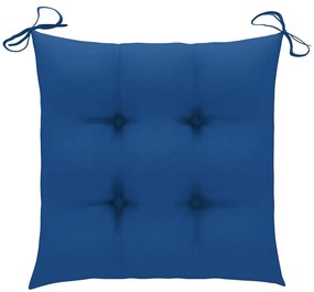 Cadeiras de jantar p/ jardim 3 pcs c/ almofadões acácia maciça