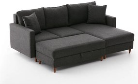 Sofá de Canto Eva – Antracite – 210x82x195 cm
