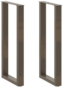 vidaXL Pés de mesa de bar em forma de U, 2 peças, aço natural, 40x(100-101) cm, aço