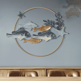 PAINEL DE FERRO DE PAREDE MARINHA 77X5X63 CM MULTICOLORIDO