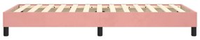 Estrutura de cama 90x200 cm veludo rosa