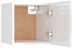 Mesa de cabeceira derivados de madeira branco brilhante