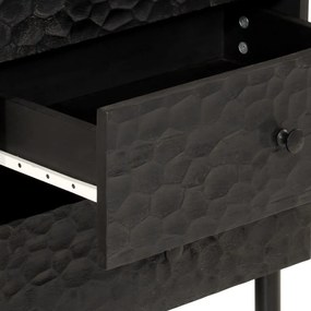 Mesa de cabeceira 50x33x60 cm madeira de mangueira maciça preto