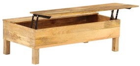 vidaXL Mesa de centro madeira de mangueira maciça 110x55x35 cm