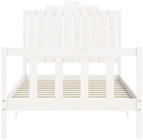 Cama sem colchão 100x200 cm madeira de pinho maciça branco