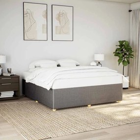 vidaXL Cama sem colchão 200x200 cm tecido cinzento-acastanhado