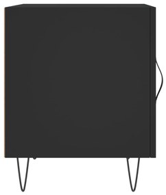 Mesa de cabeceira 2 pcs 40x40x50 cm derivados de madeira preto