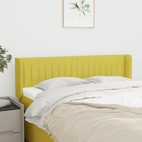 vidaXL Cabeceira de cama c/ abas tecido 147x16x78/88 cm verde