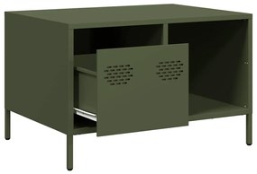 Mesa centro 68,5x50x43,5 cm aço laminado a frio verde-azeitona