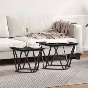 vidaXL Mesas Laterais 2 pcs em Madeira de Carvalho Preto