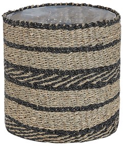 Conjunto  de 3 vasos em fibra de algas cor natural e preto, RASBORA Beliani
