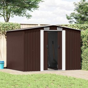 47031 vidaXL Abrigo de jardim 57x205x178 cm aço castanho