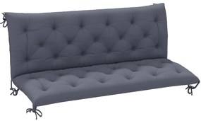 Outsunny Almofada Banco Encosto 150x98x8cm 3 Lugares Conforto Exterior 6 Cordões Fixação Jardim Terraço Cinza | Aosom Portugal