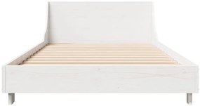 Cama sem colchão 75x190 cm madeira de pinho maciça branco