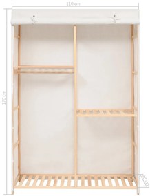 Roupeiro/guarda-roupa 3 prateleiras 110x40x170 cm