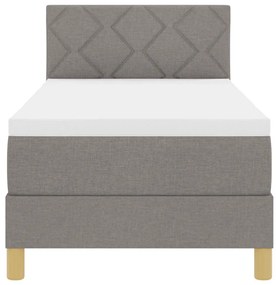 Cama Box com Colchão &amp; LED Taupe 80x200 cm Tecido