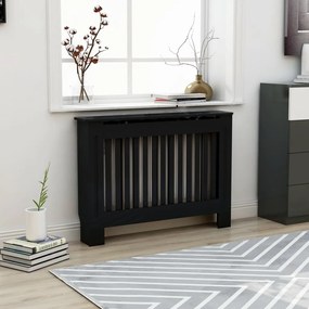 vidaXL Cobertura de radiador 112x19x81,5 cm MDF preto