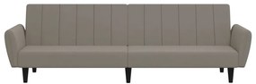 Sofá-cama de 2 lugares veludo cinzento-claro