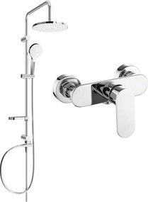 Mexen Milo Erik conjunto de duche de superfície com chuveiro superior e torneira de duche, cromado - 71340205-00