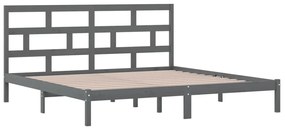 Estrutura de cama 200x200 cm pinho maciço cinzento