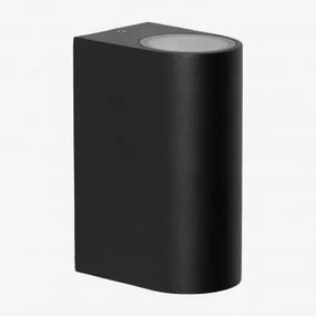 Aplique Exterior Em Alumínio Com 2 Pontos De Luz Pevot Preto & ↑15 Cm - Sklum