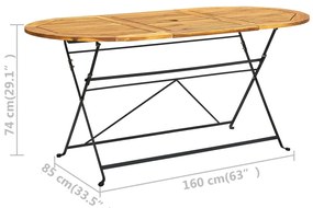 9 pcs conjunto de jantar dobrável p/ exterior acácia maciça