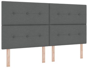 Cabeceira vidaXL Botões Estofada Cinza Escuro 180 cm Tecido