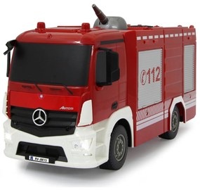 Camião bombeiros telecomandado TLF com função pulverização água Mercedes-Benz Antos 1:26 2,4GHz