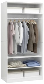 Roupeiro 100x50x200 cm derivados de madeira branco brilhante