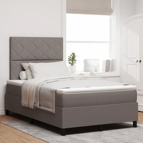 Cama com Box Spring com Colchão Taupe 120x200 cm Tecido