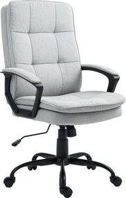 HOMCOM Cadeira de escritório, cadeira de mesa, função de inclinação, regulável em altura, até 120 kg, cinza | Aosom Portugal