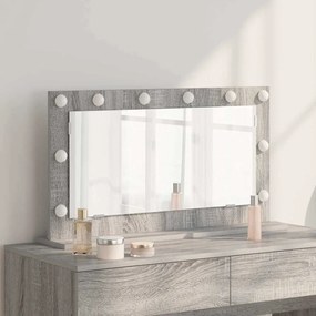 vidaXL Espelho de Toucador Cinza Sonoma Painel de partículas, Vidro