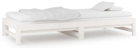 Estrutura sofá-cama de puxar 2x(90x190) cm pinho maciço branco