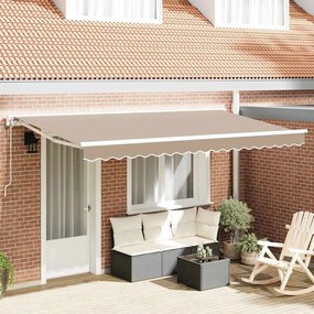 vidaXL Toldo Retrátil Manual Bege 400x200 cm Alumínio