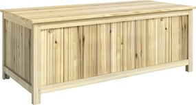 Outsunny Baú de Armazenamento Exterior em Madeira 172 L com Tampa Articulada Resistente às Intempéries para Jardim Madeira | Aosom Portugal
