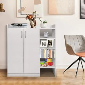 Sapateira 83 x 31,5 x 91 cm para guardar sapatos com prateleiras ajustáveis em 3 posições Branco