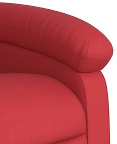 Poltrona de massagens reclinável couro artificial vermelho