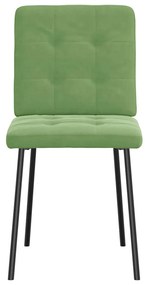 Cadeiras de jantar 4 pcs veludo verde-claro