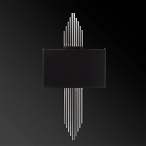 Candeeiro de Parede Modelo 614 – Preto e Prateado – 75 x 10 x 22 cm